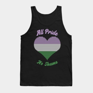 All Pride No Shame - Genderqueer Flag Tank Top